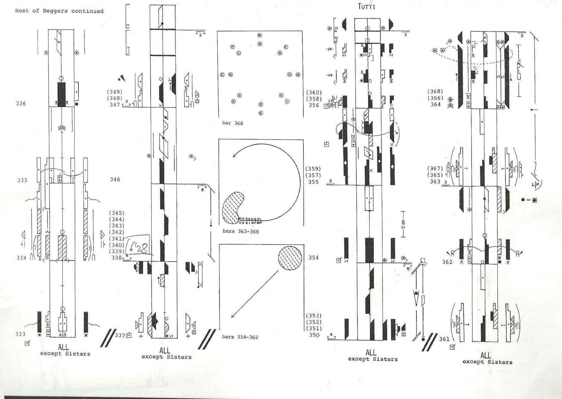 Extrait de la partition en cinétographie Laban